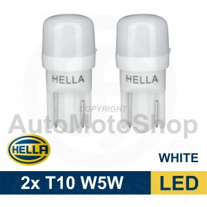 LED W5W 4000K DayWhite T10 2gb Hella (Vācija) 8GL 178 560-591 auto spuldze 12V